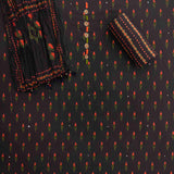 Blue Block Print Cotton Unstitched Salwar Suit