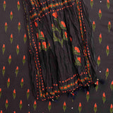 Blue Block Print Cotton Unstitched Salwar Suit