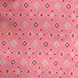 Ikat Pink Unstitched Cotton Jaipuri Salwar Suit With Chiffon Dupatta