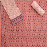 Lily Salmon Unstitched Cotton Rajasthani Salwar Suit With Malmal Dupatta