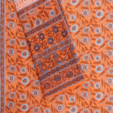 Peach Jaal Unstitched Cotton Salwar Suit With Malmal Dupatta