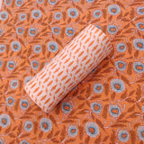 Peach Jaal Unstitched Cotton Salwar Suit With Malmal Dupatta