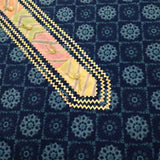 Prussian Dabu Print Unstitched Cotton Rajasthani Salwar Suit With Malmal Dupatta