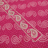 Queen Bandhej Unstitched Cotton Rajasthani Suit Set With Chiffon Dupatta