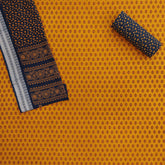 Yellow Blue Heart Unstitched Cotton Rajasthani Suit Set With Malmal Dupatta