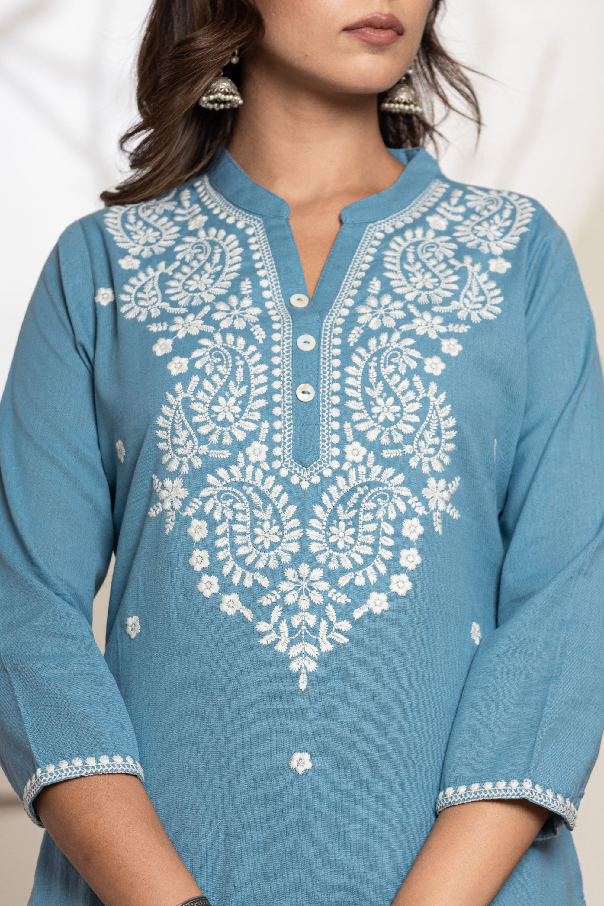Aegan Blue Linen Suit Set