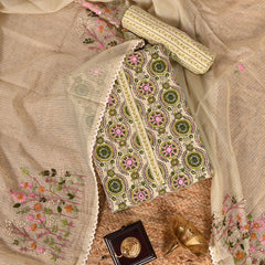 Ajrakh Print Cotton Unstitched Salwar Suit