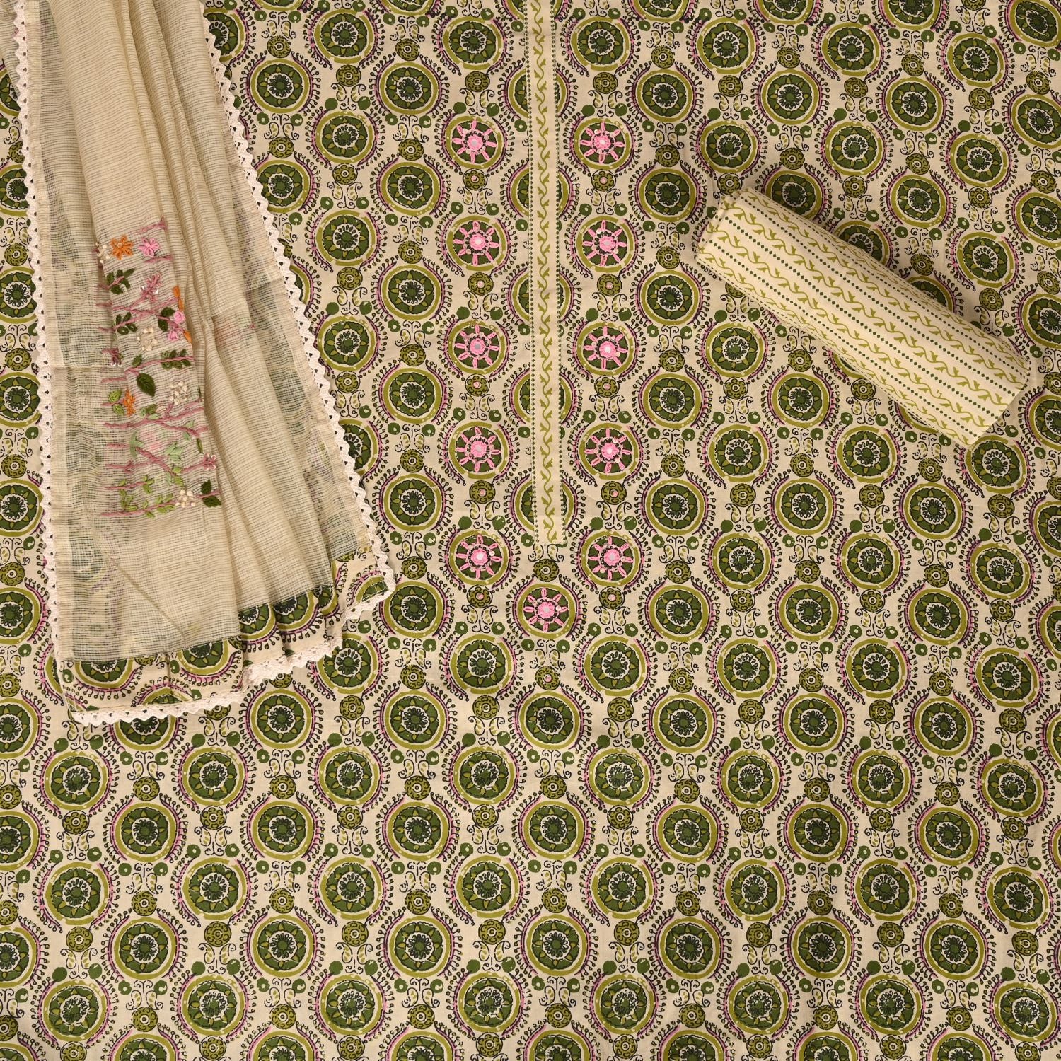 Ajrakh Print Cotton Unstitched Salwar Suit