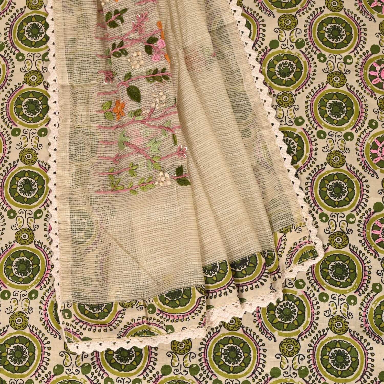 Ajrakh Print Cotton Unstitched Salwar Suit