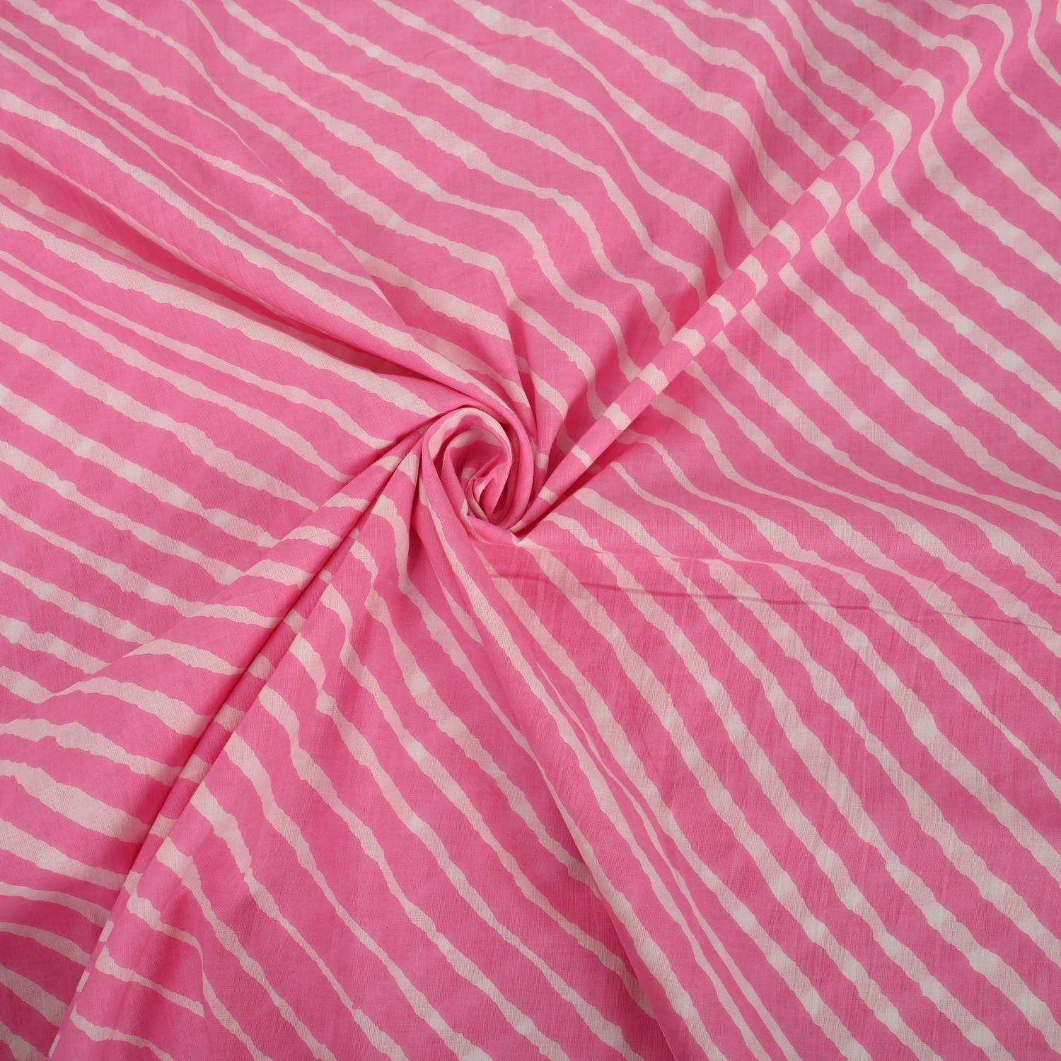 Baby Pink Leheriya Cotton Unstitched Suit Set