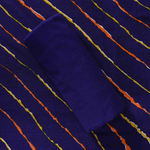 Berry Blue Leheriya Cotton Suit Set