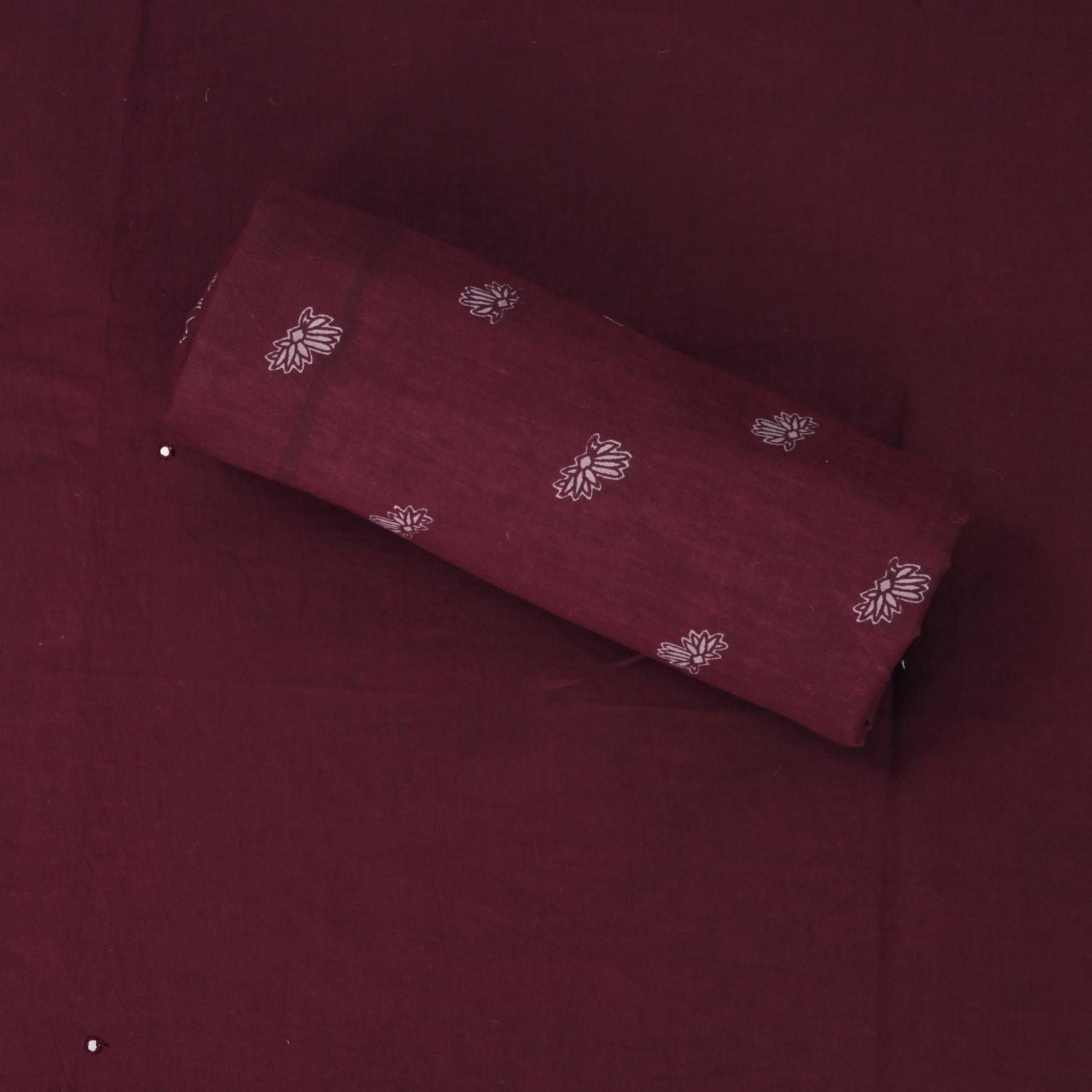 Berry Marron Cotton Suit Set