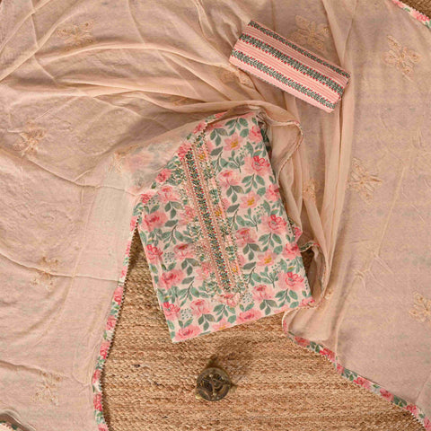 Biege Gardenia Cotton Suit Set