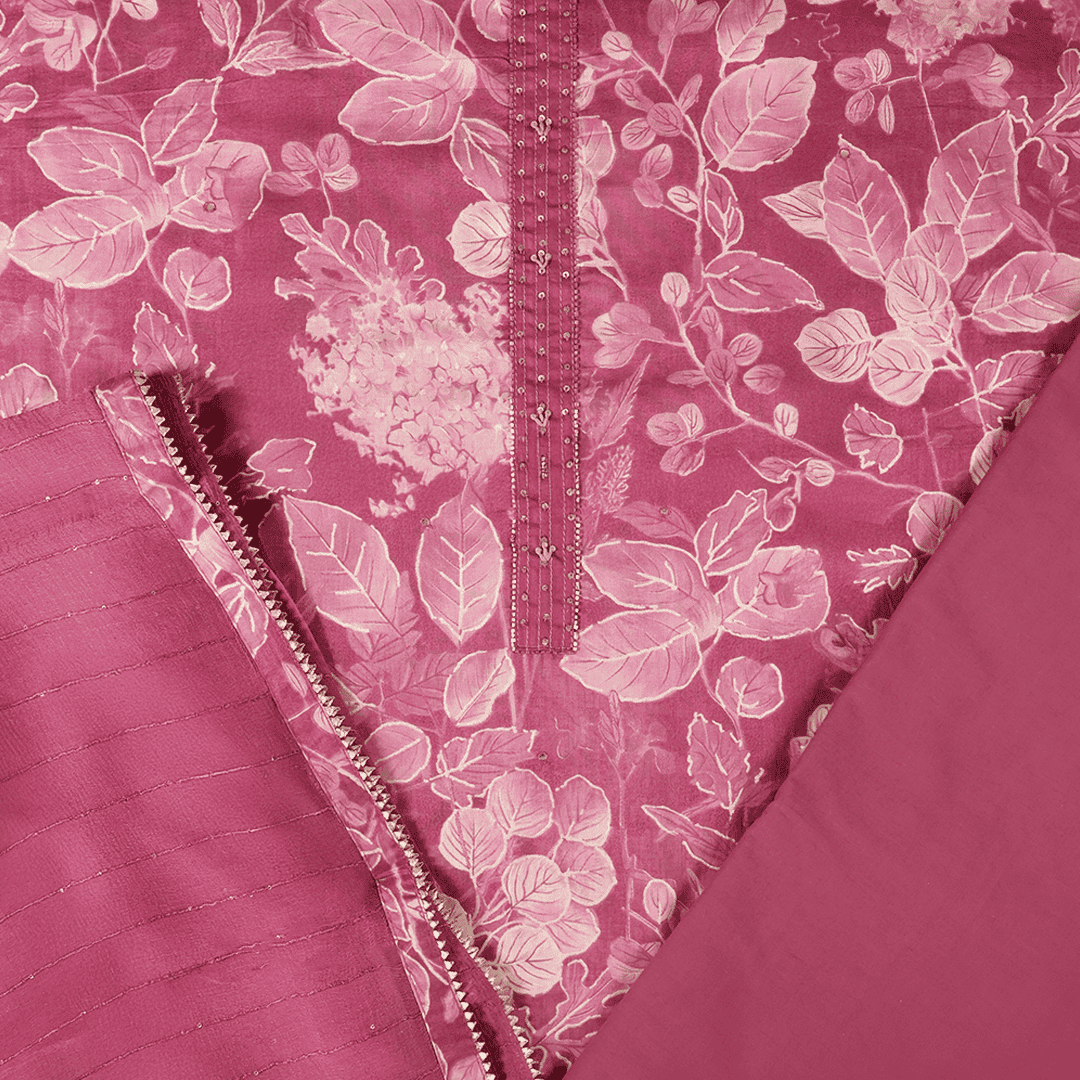 Blooming Pink Floral Cotton Suit Set