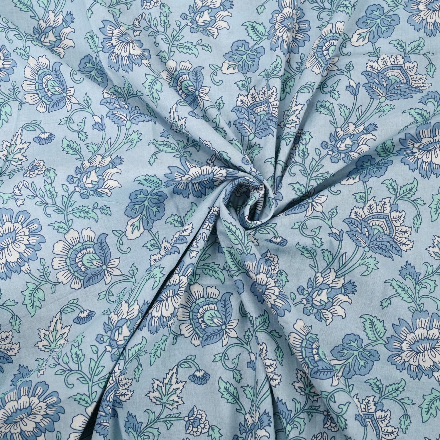 Bluish Grey Cotton Unstitched Suit Set
