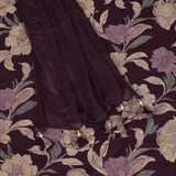 Bold Wine Floral Cotton Unstitched Salwar Suit