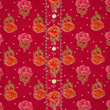 Bright Rani Bagru Print Cotton Unstitched Suit Set