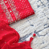 Bright Rani Bandhani Cotton Unstitched Suit Set