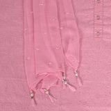 Bubblgum Pink Embroidered Cotton Unstitched Salwar Suit