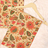 Buff Kalamkari Cotton Unstitched Suit Set