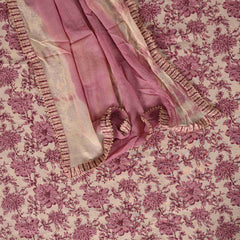 Burgandy Flower Print Cotton Suit Set
