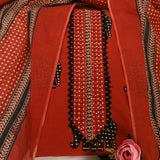 Burnt Orange Rajasthani Cotton Unstitched Suit Set