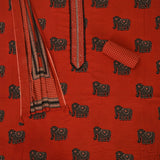 Burnt Orange Rajasthani Cotton Unstitched Suit Set