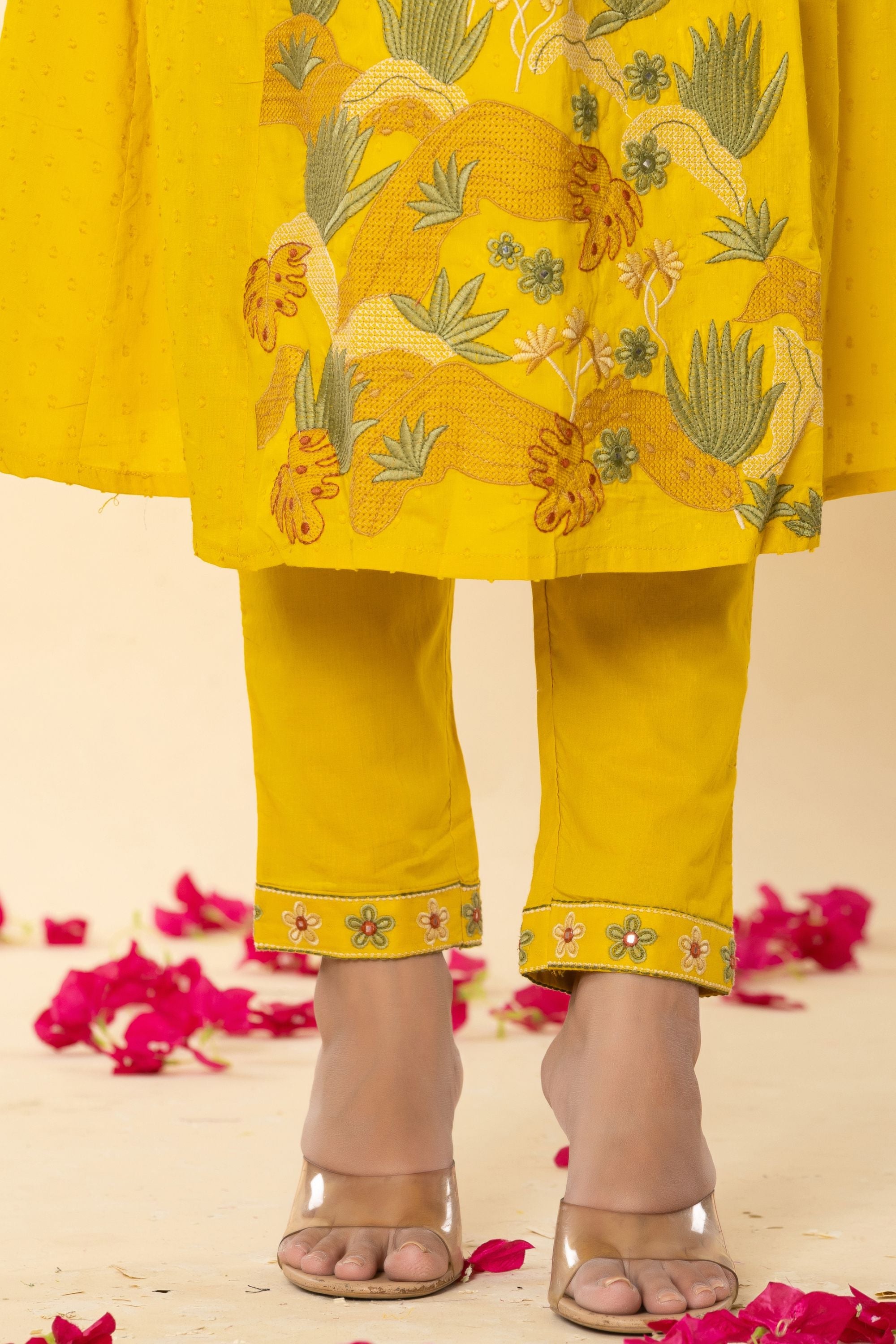 Canary Yellow Cotton Doby Suit Set