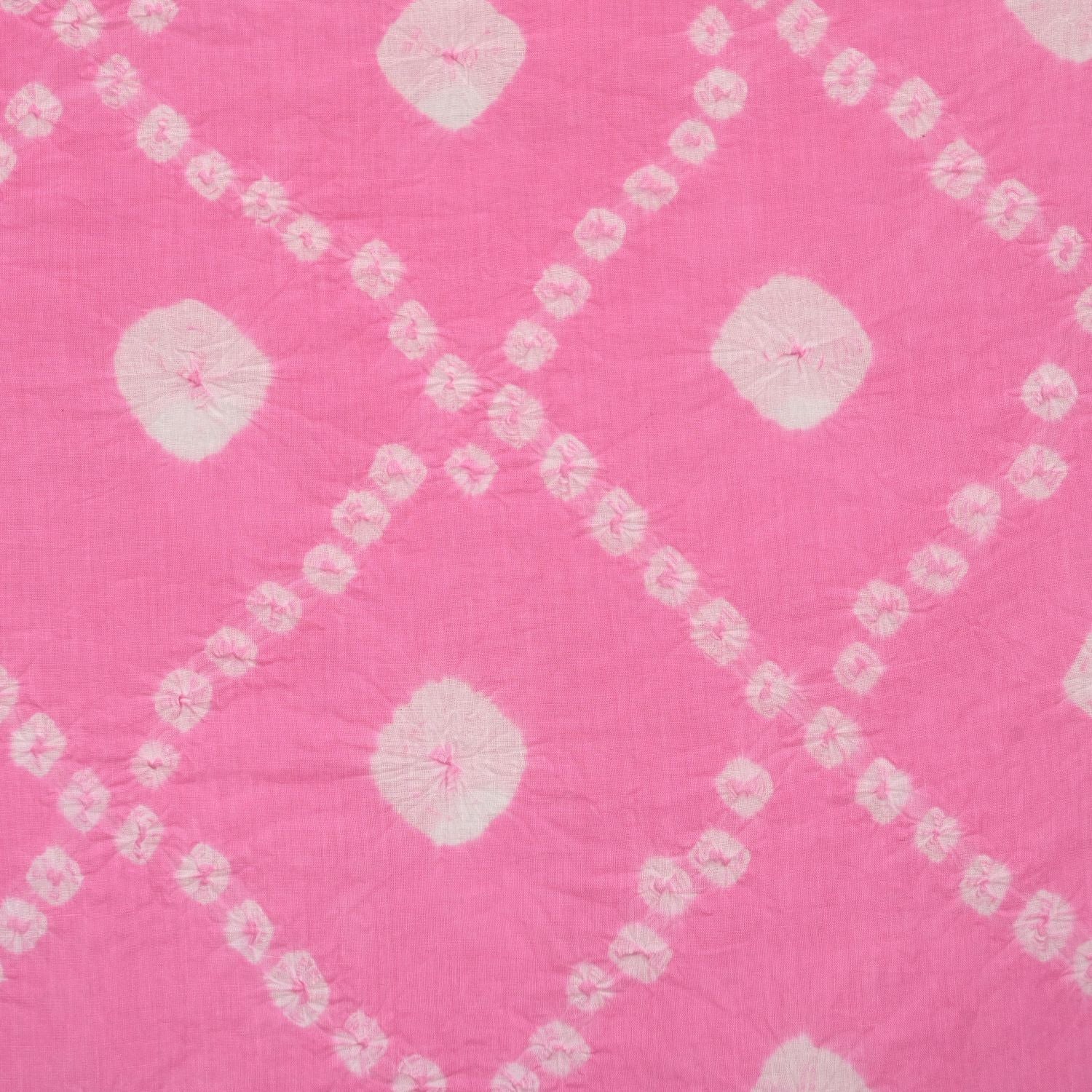 Carmine Pink Bhandej Cotton Unstitched Salwar Suit