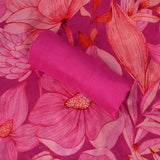 Carmine Pink Chinnon Unstitched Salwar Unstitched Suit