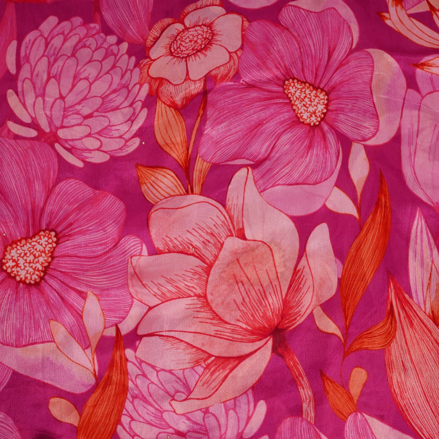 Carmine Pink Chinnon Unstitched Salwar Suit