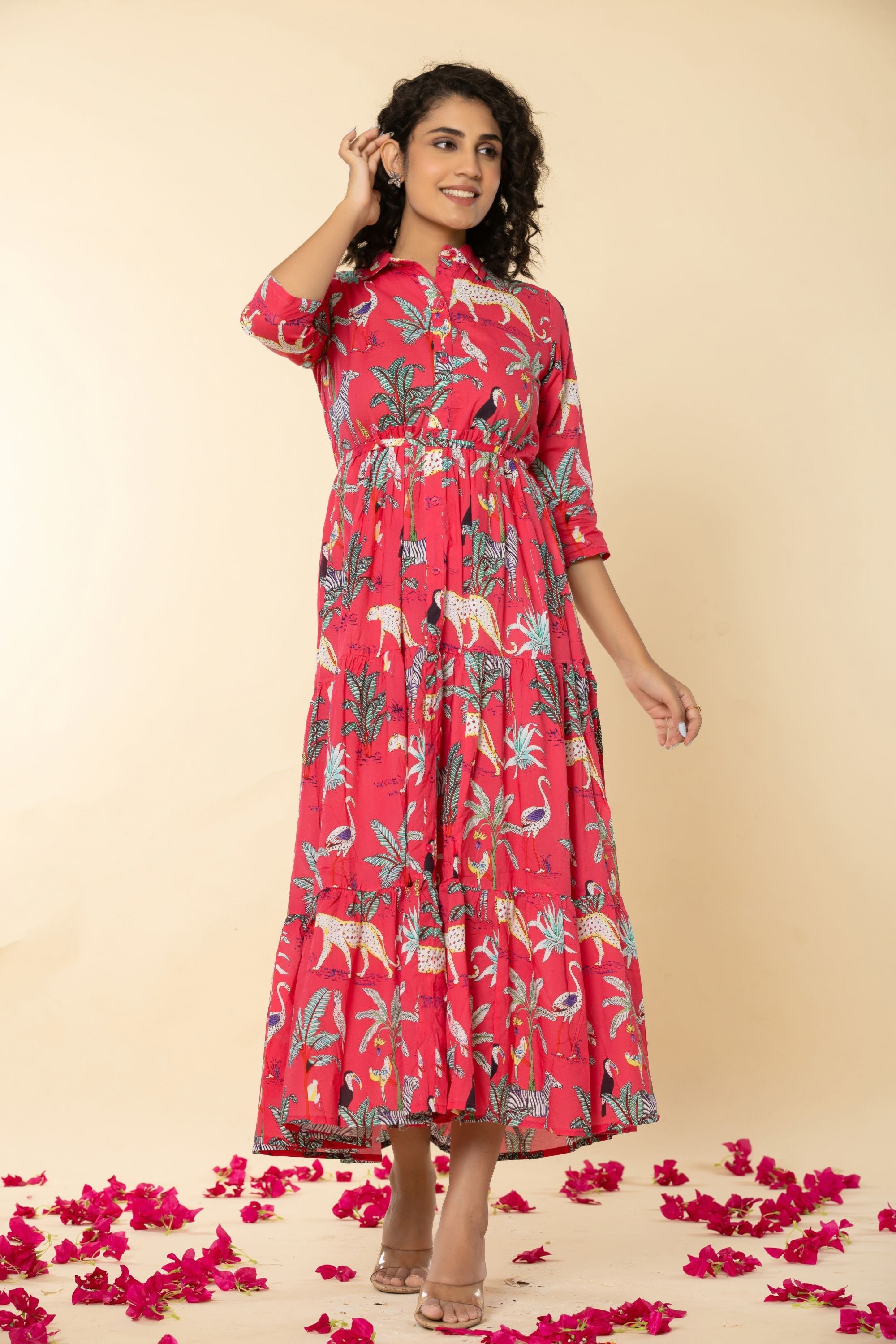 Catonic Figure Print One Piece Cotton Suit