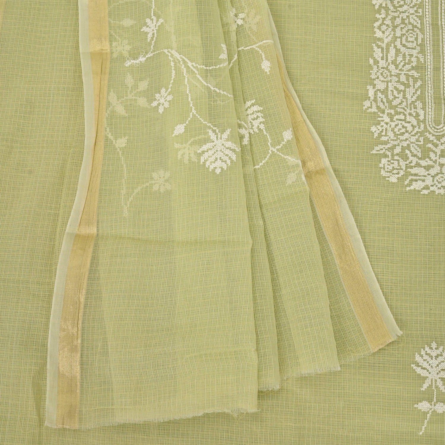 Celery Ice Green KotaDoriya Unstitched Suit Set