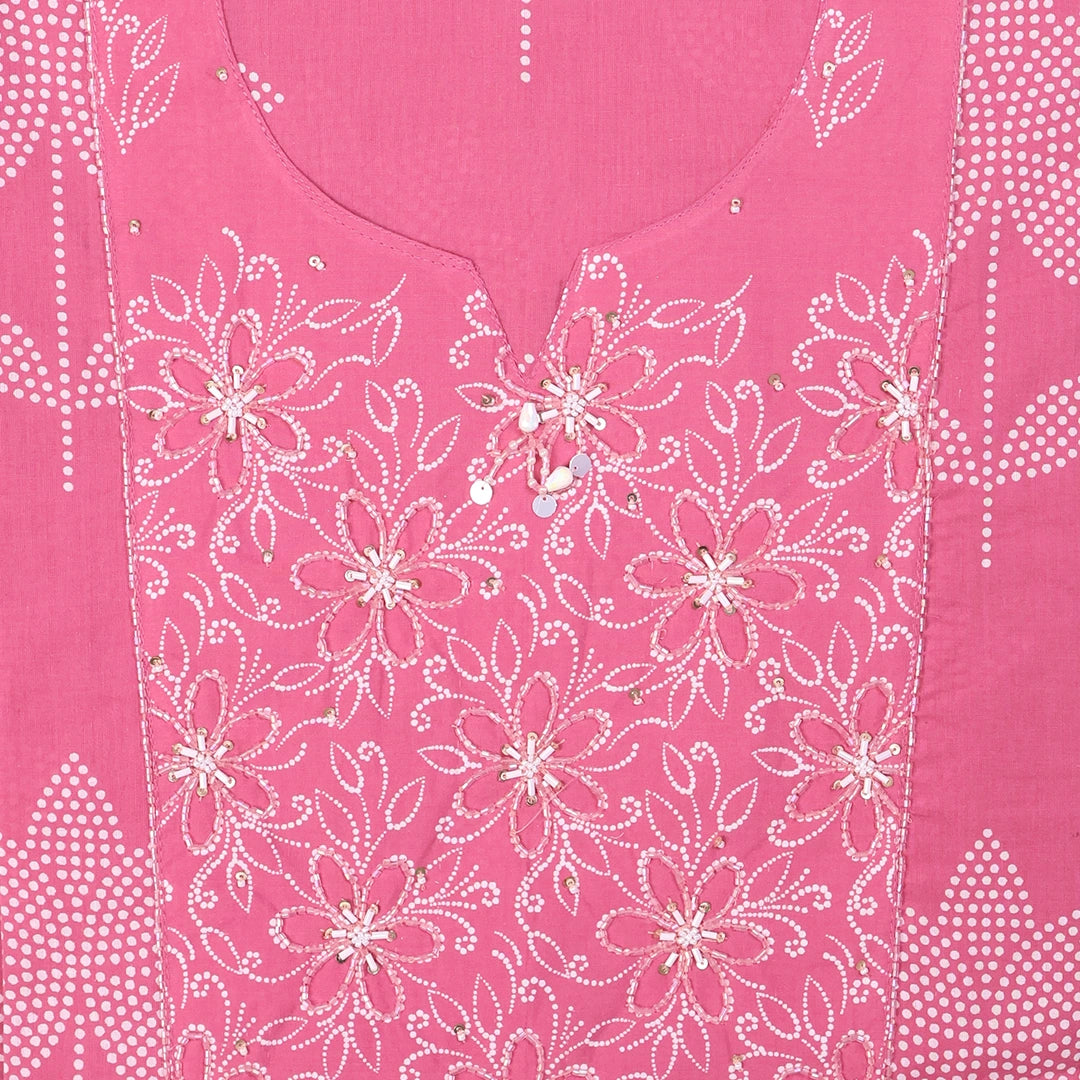 Cerise Pink Cotton Unstitched Suit Set