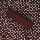 Choclate Brown Bhandhani Silk Unstitched Salwar Suit