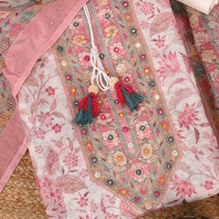 Cool Cream Kalamkari Linen Suit Set