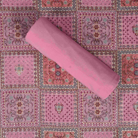 Crepe Pink Silk Print Cotton Unstitched Suit Set