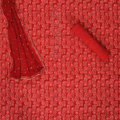 Crimson Red Cotton Suit Set