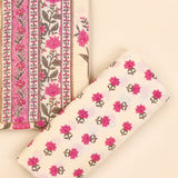 Cute Daisy Pink Cotton Unstitched Suit Set