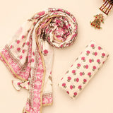 Cute Daisy Pink Cotton Unstitched Suit Set