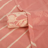 Cute Peach Leheriya Cotton Unstitched Suit Set
