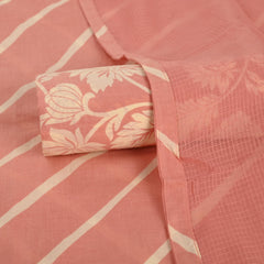 Cute Peach Leheriya Cotton Suit Set