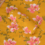 Cyber Yellow V Neck Cotton Unstitched Salwar Suit