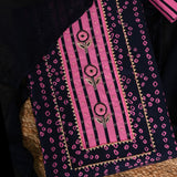 Dark Blue Bandhani Unstitched Salwar Suit