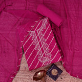Dark Rani Leheriya Silk Unstitched Suit Set