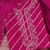 Dark Rani Leheriya Silk Unstitched Suit Set
