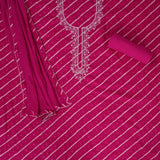 Dark Rani Leheriya Silk Unstitched Suit Set