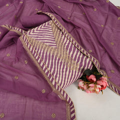 Dazzling Movv Muslin Leheriya Suit Set