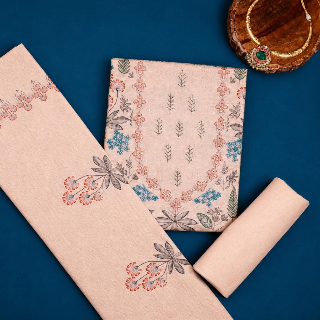 Digital Print Linen Unstitched Suit Set
