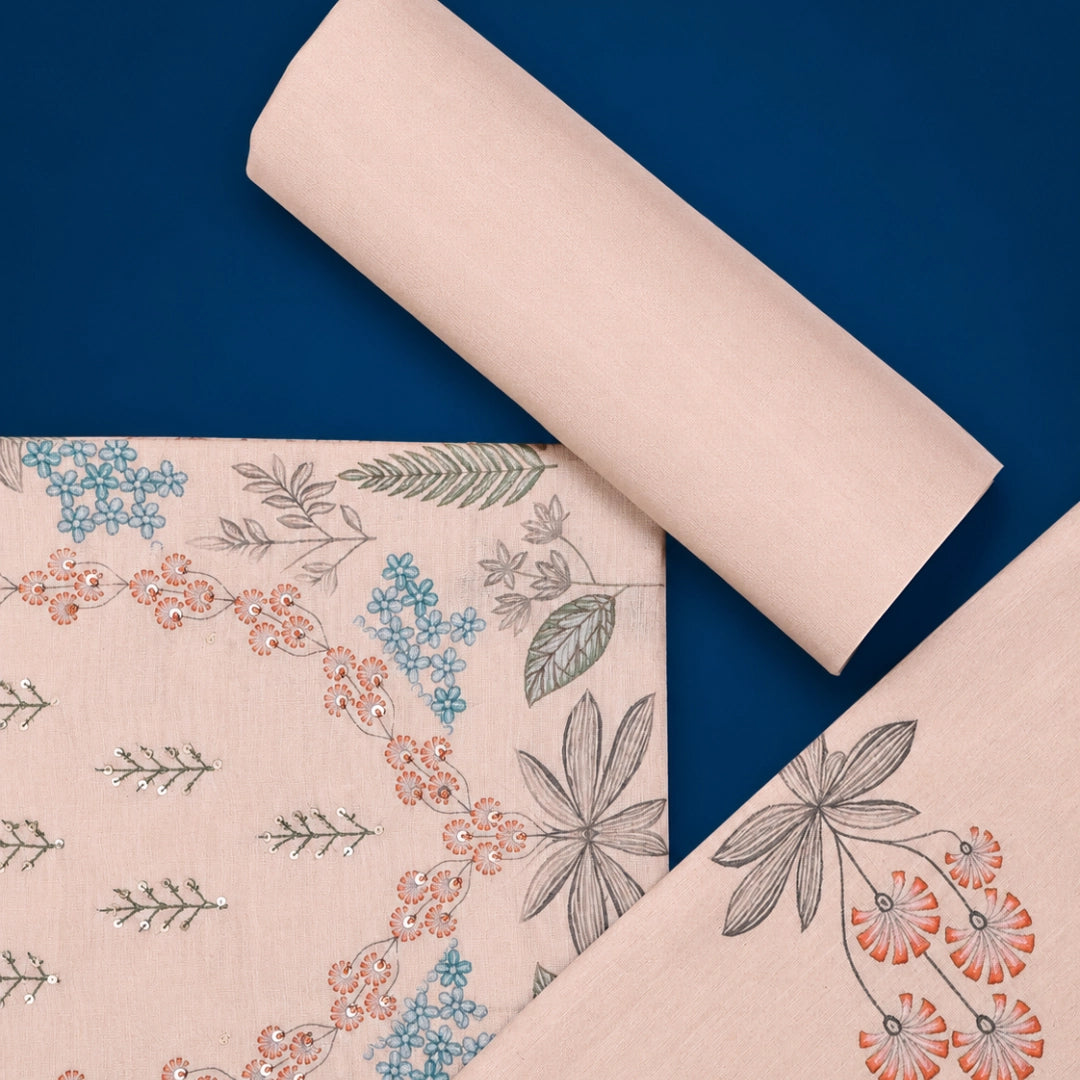 Digital Print Linen Unstitched Suit Set